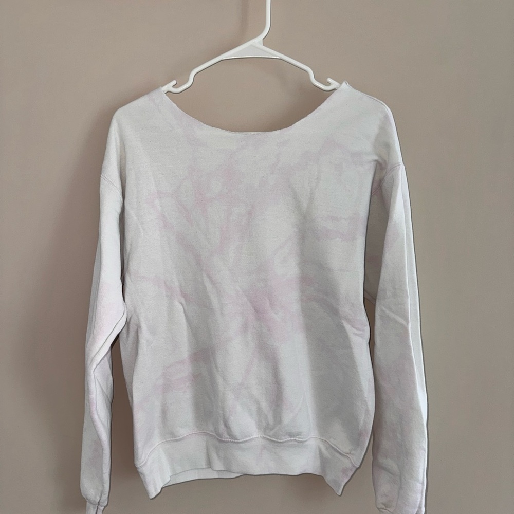 White and Pink Tie-Dye Sweatshirt
